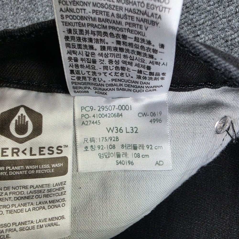 Levis 502 Jeans Men's 36x32 Regular Taper Black Denim Dark Wash Casual - Picture 9 of 9